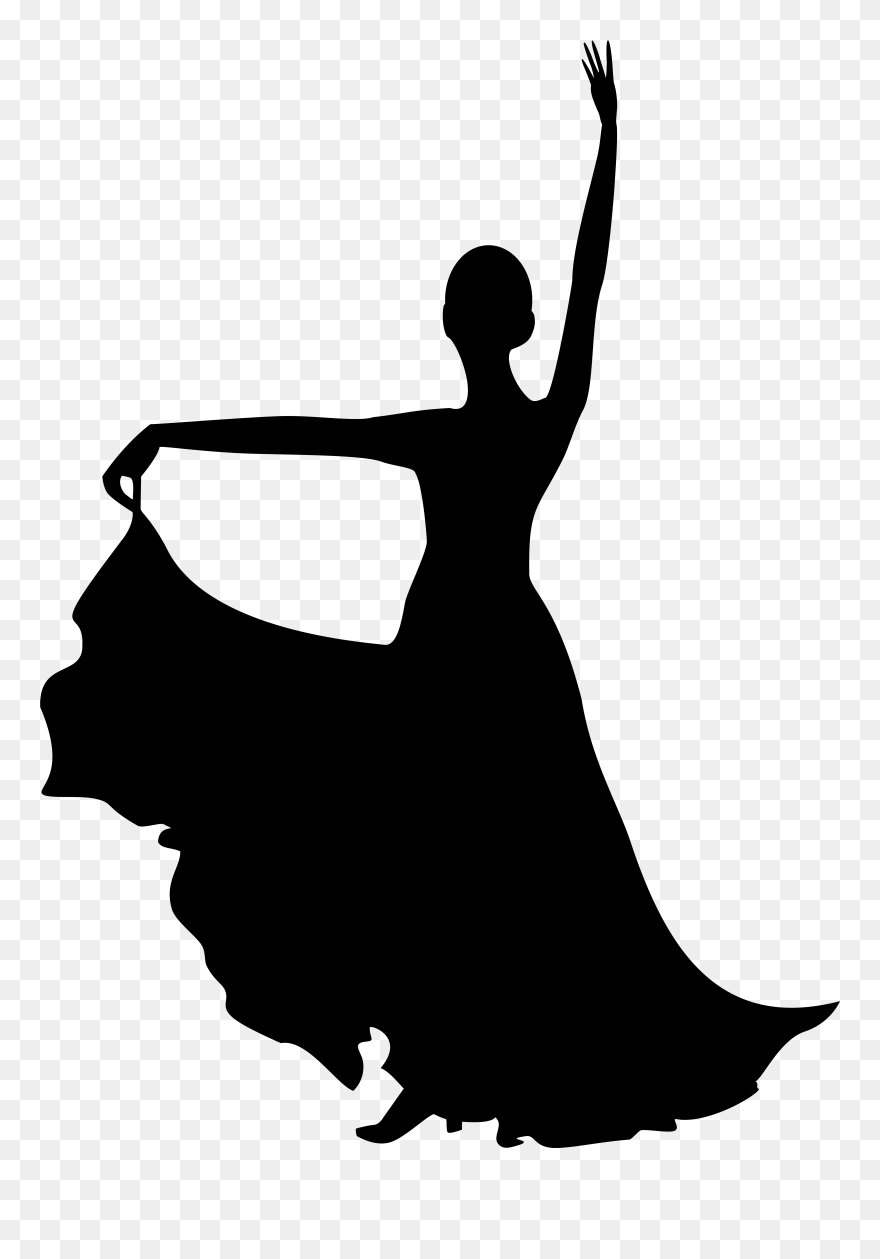 Spanish Flower Clipart Clip Art Royalty Free Stock - Flamenco Dancer Silhouette - Png Download