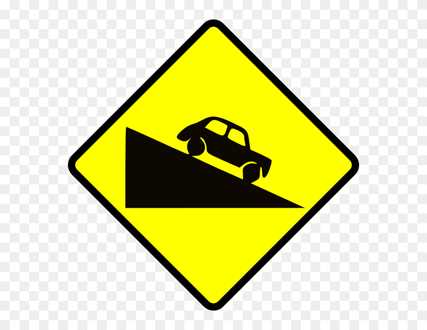 Steep Descent Road Sign Clipart