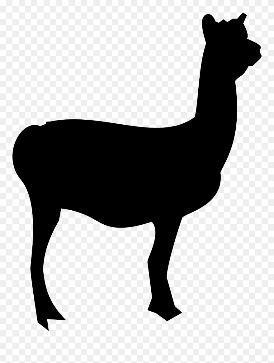Llama Silhouette Clip Art - Llama Outline - Png Download