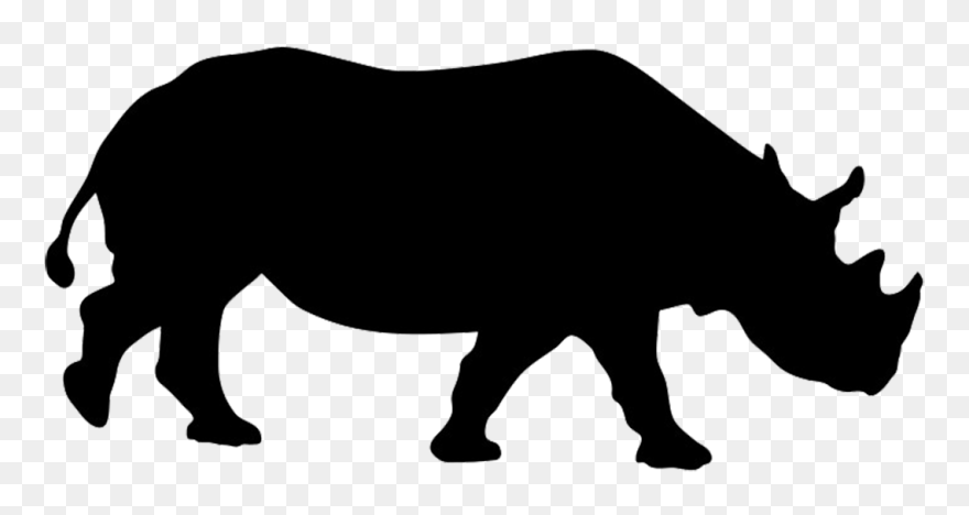 Animal Silhouettes Hippopotamus Drawing Clip Art - Lion Silhouette - Png Download
