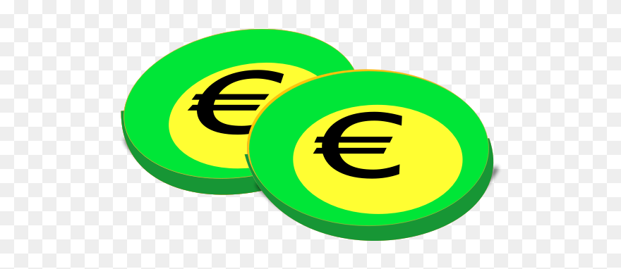 Illustration Of Green Euro Coins - Euro Coin Clipart - Png Download