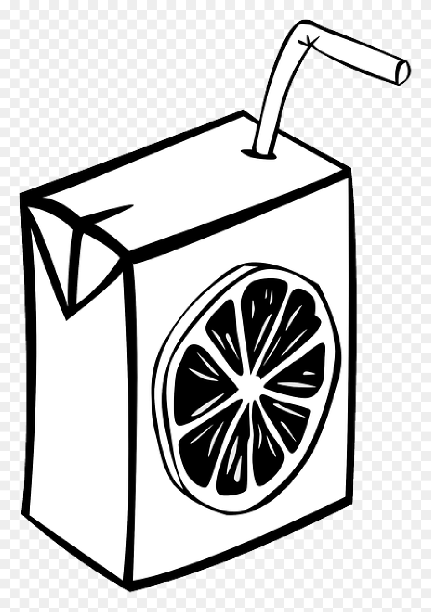 Fast Food, Drinks, Juice, Orange - Orange Juice Clipart Black And White - Png Download