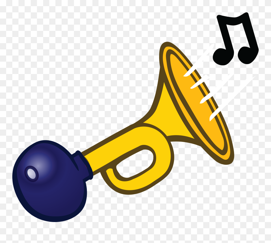 Blowing Horn Clip Art - Horn Clipart - Png Download