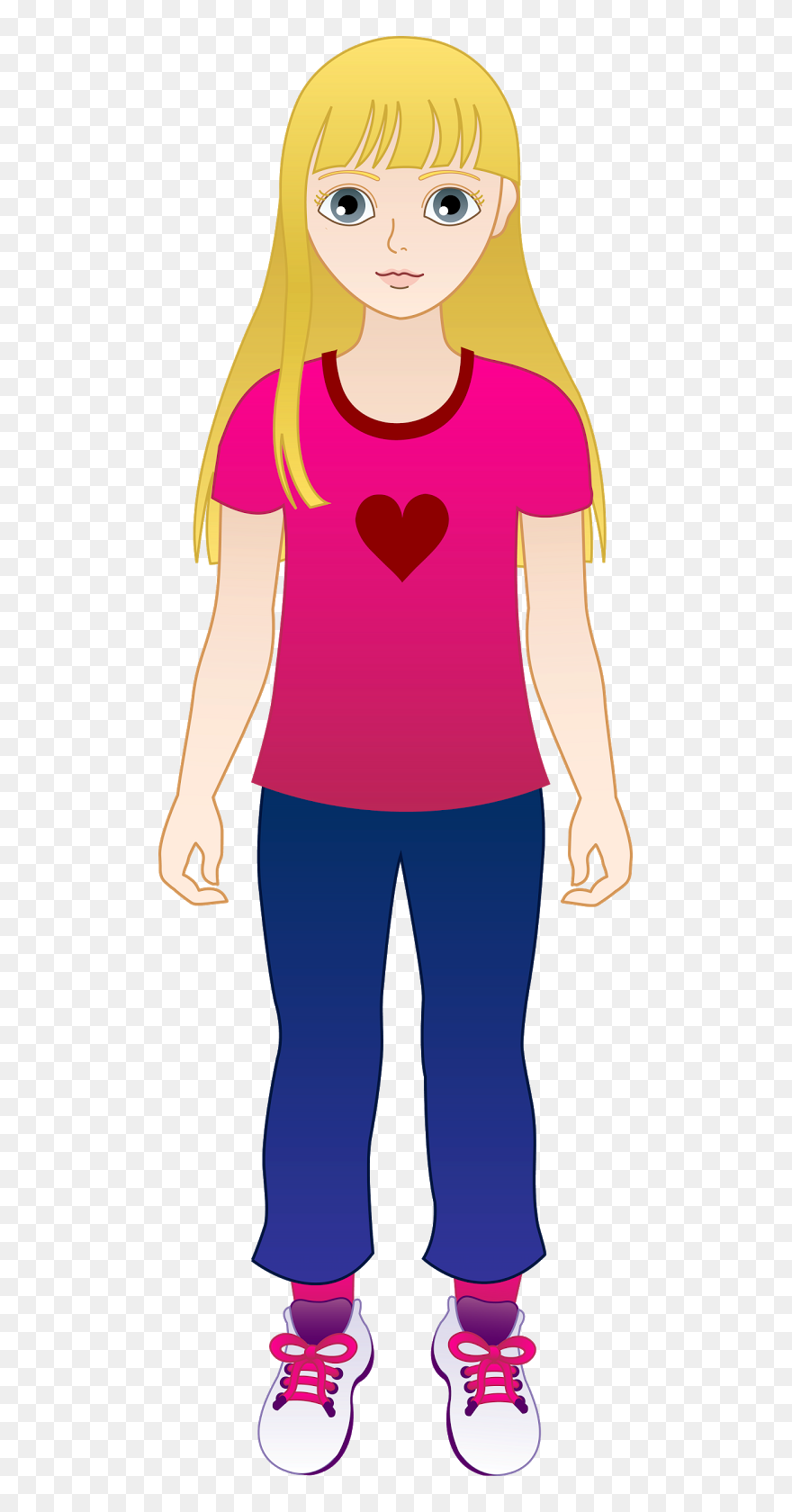 Cliparts Cewe - Photo - Little Blonde Girl Clipart - Png Download