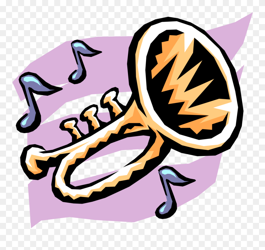 Transparent Trumpet Clip Art - Band Instruments Clipart Png