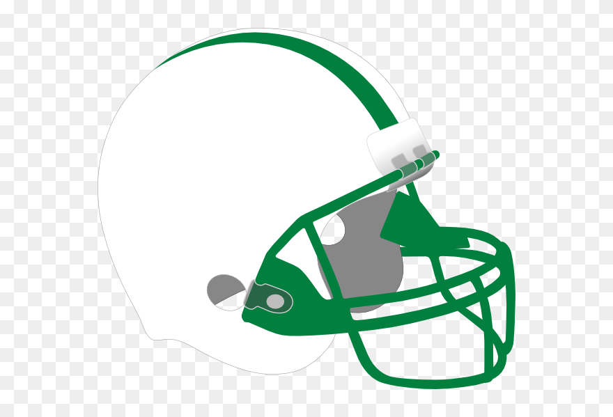 Green And White Helmet Clip Art - Green And White Football Helmet - Png Download