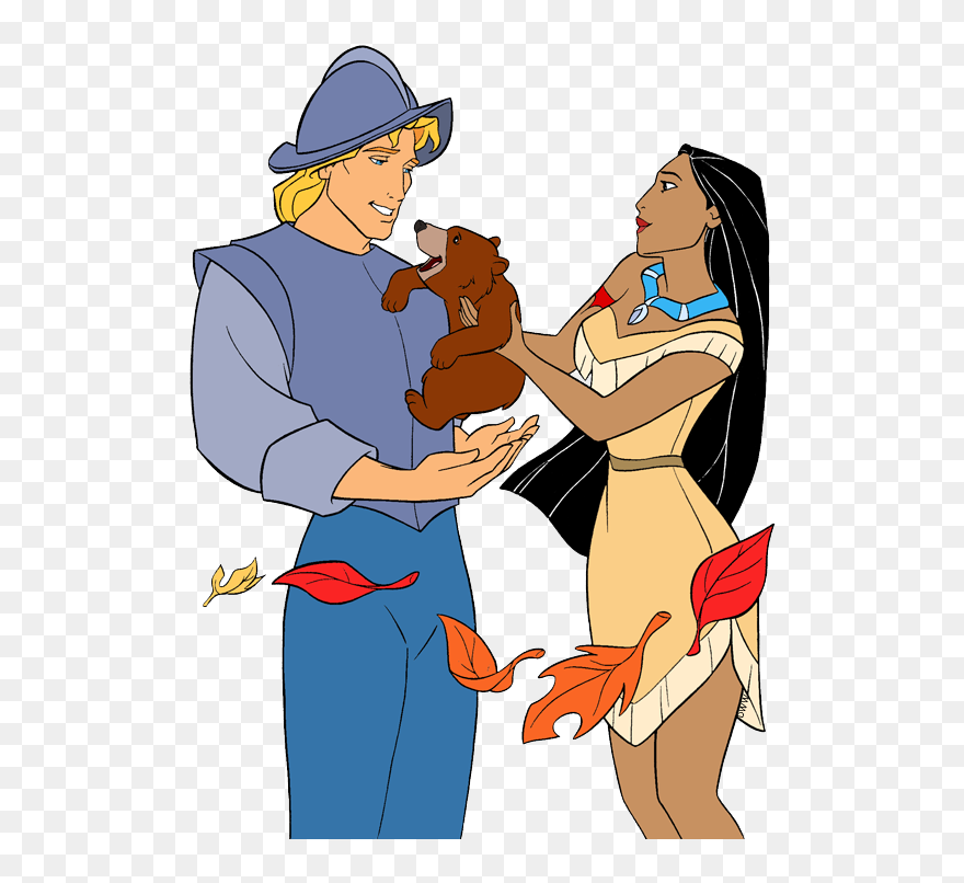 Pocahontas John Smith Color Page Clipart