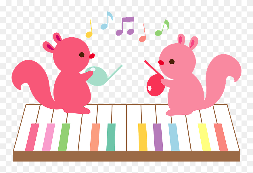 Music Notes Squirrel Keyboard Clipart - Music - Png Download