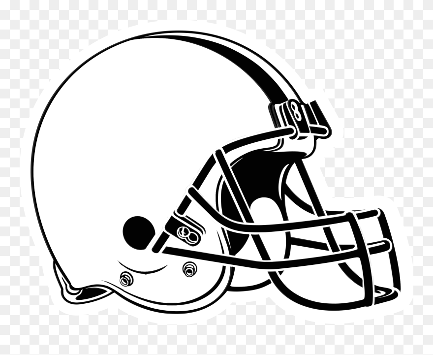 Cleveland Browns Helmet Black And White Clipart Jpg - Cleveland Browns Logo White - Png Download