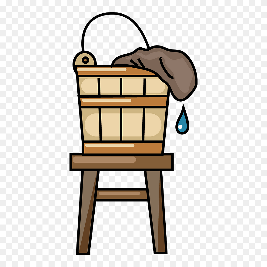 Wooden Bucket On A Stool Clipart - Png Download