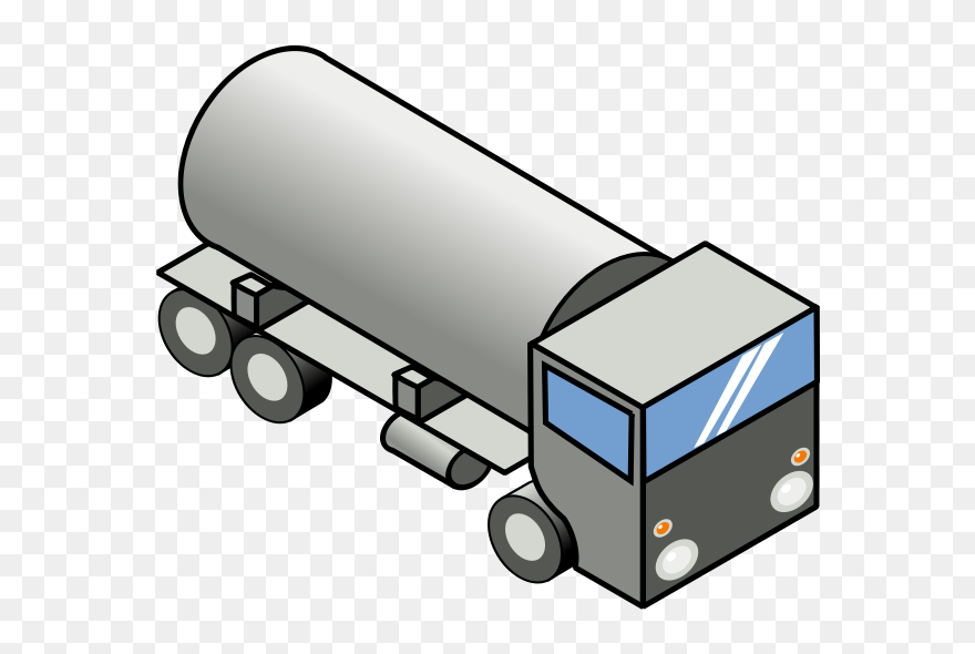 Grey Cistern Vector Illustration - Clipart Of Oil Tanker - Png Download