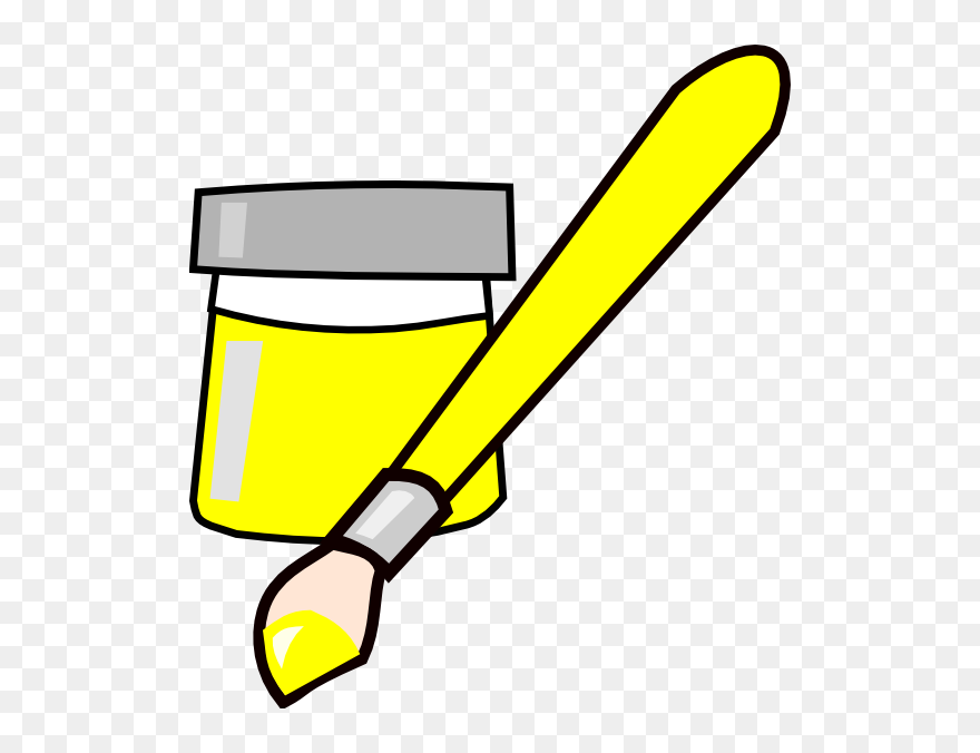 Yellow Paint Brush Clipart , Png Download - Yellow Paint Clipart Transparent Png