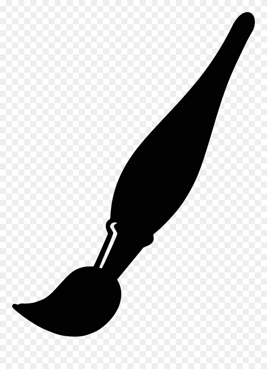 Clip Art Paint Brush Silhouette - Png Download