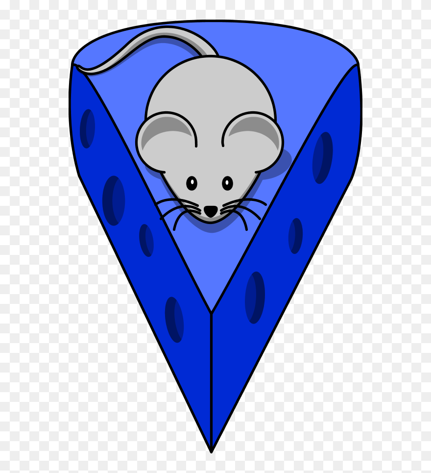 Cartoon Mouse On Top Of A Cheese - Cartoon Mouse Clipart