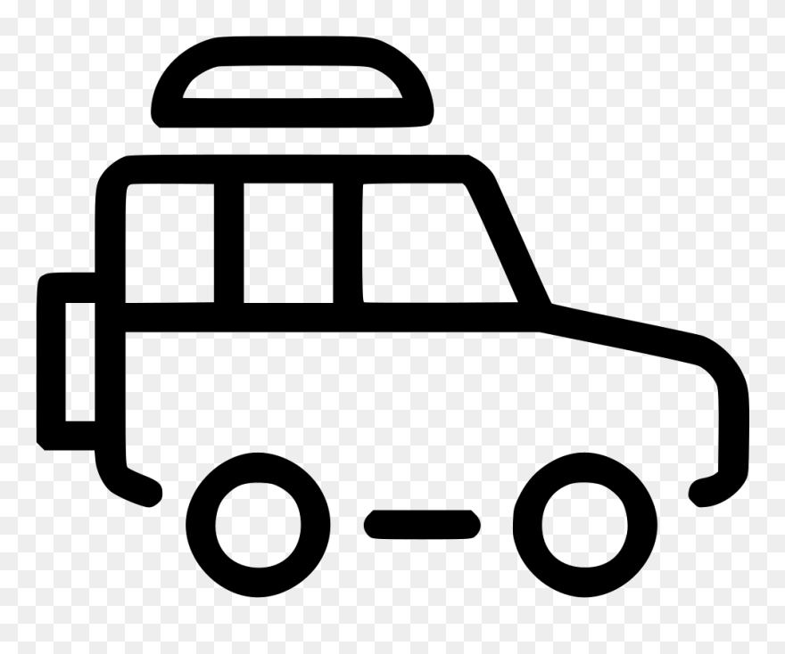 Safari Vehicle Frames Illustrations - Black And White Safari Clipart - Png Download