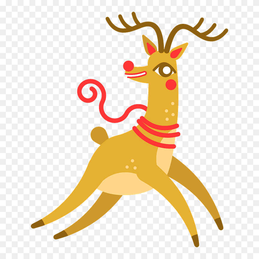 Christmas Reindeer Clipart - Illustration - Png Download