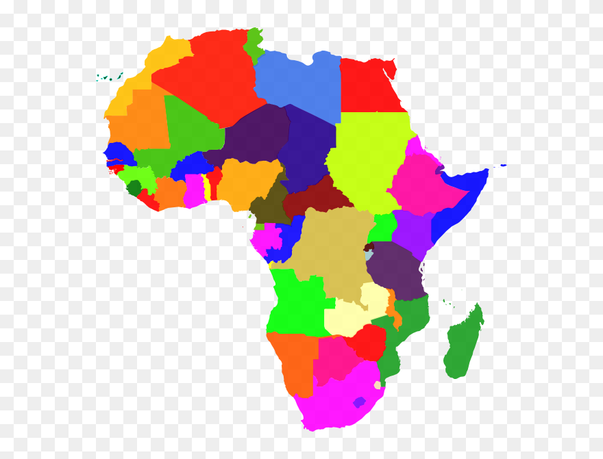 Color Blank Map Of Africa Clipart