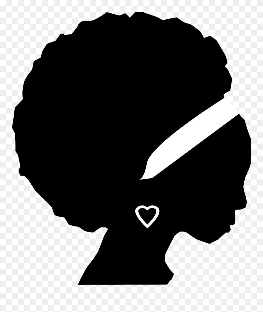 African American Black Clip Art - Black Girl Silhouette - Png Download