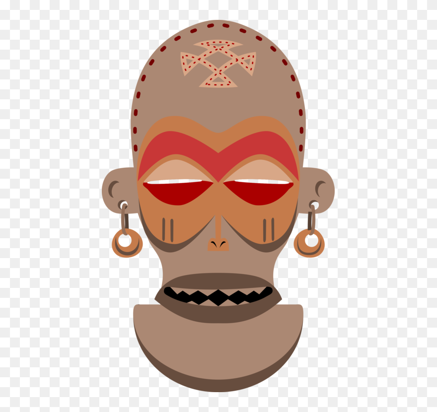 Head,jaw,cheek - Traditional African Paint Art Clipart