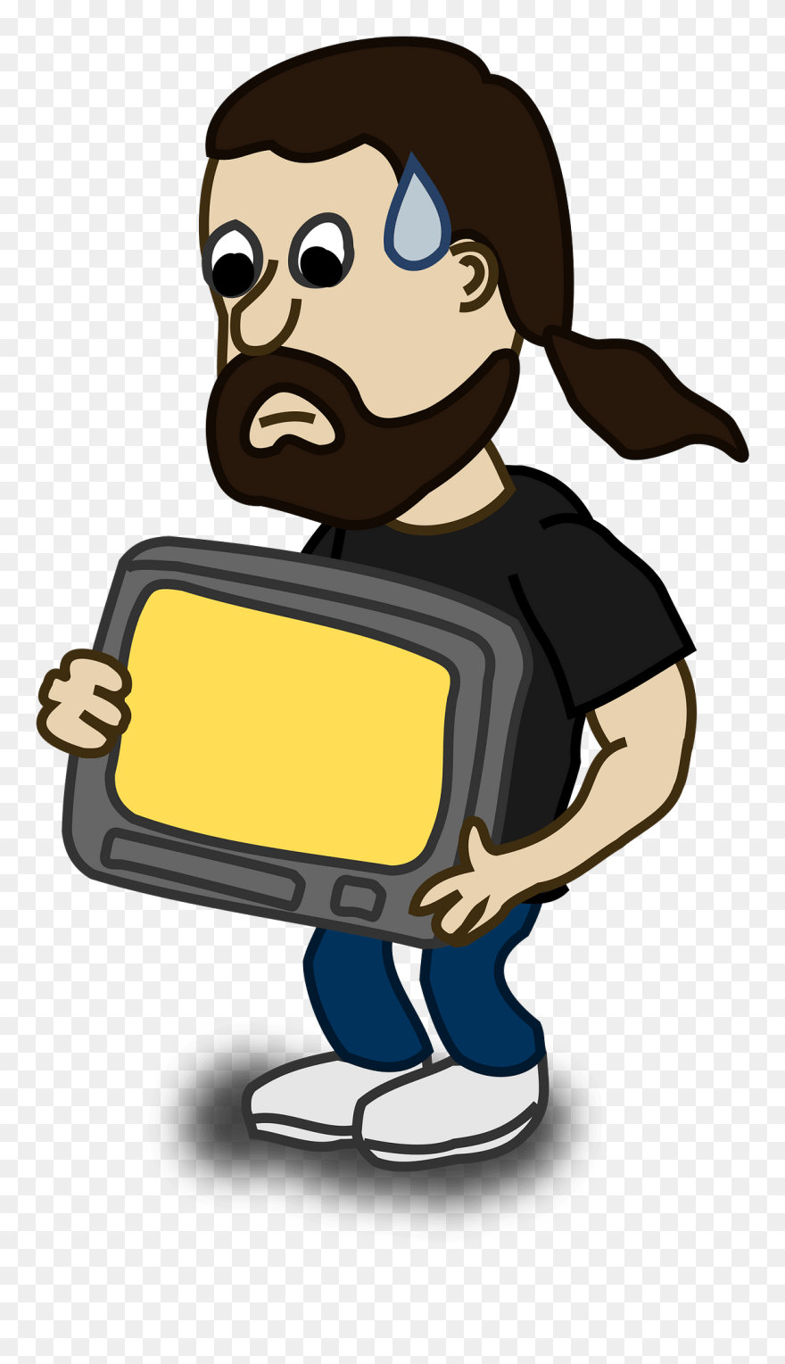 Man And Sword Cartoon Clipart