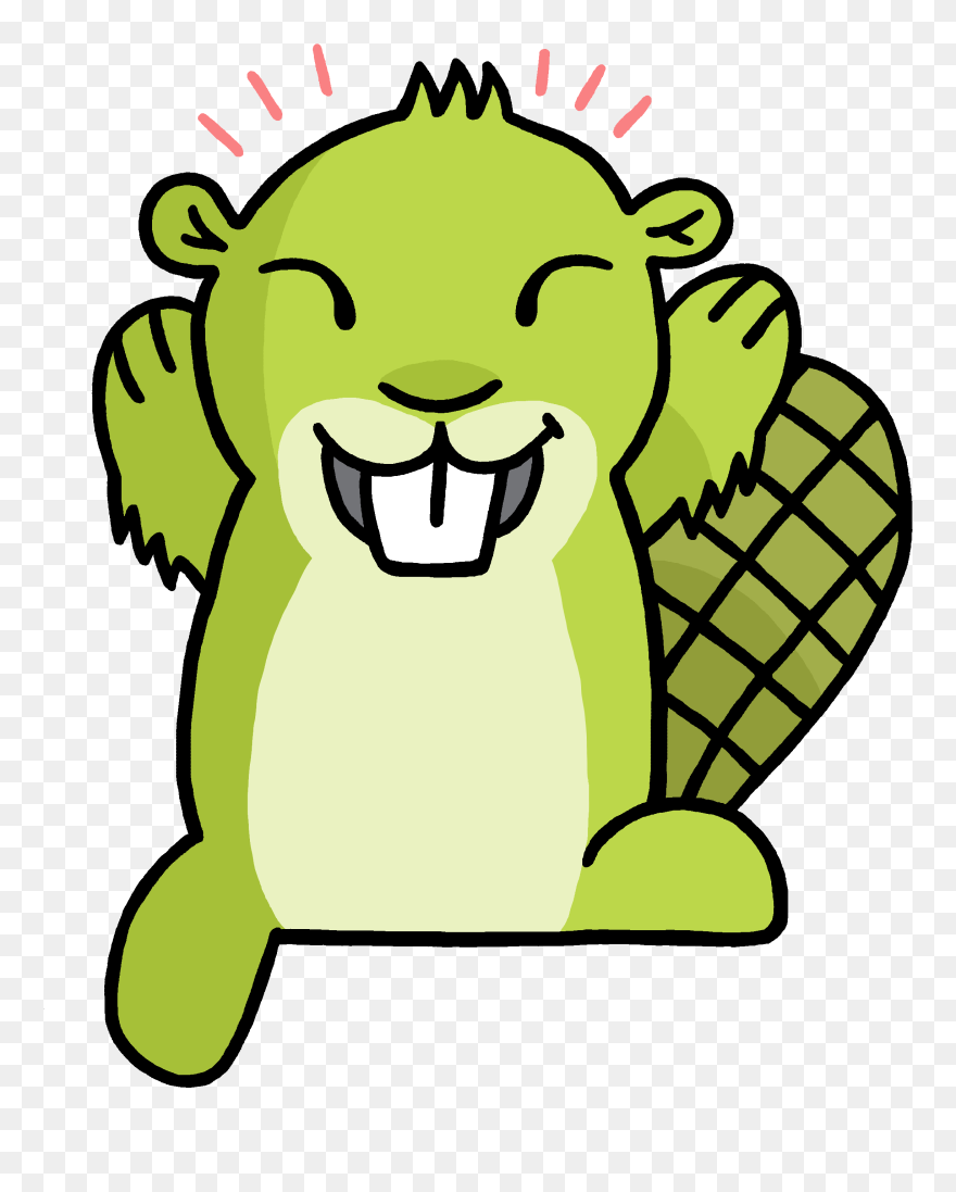 Happy Green Beaver Transparent Png - Adsy Beaver Clipart