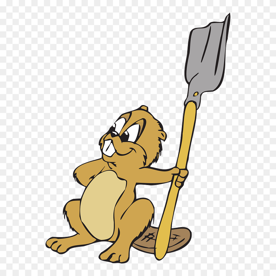 Beaver With A Shovel Clipart - Animals Planting Trees - Png Download
