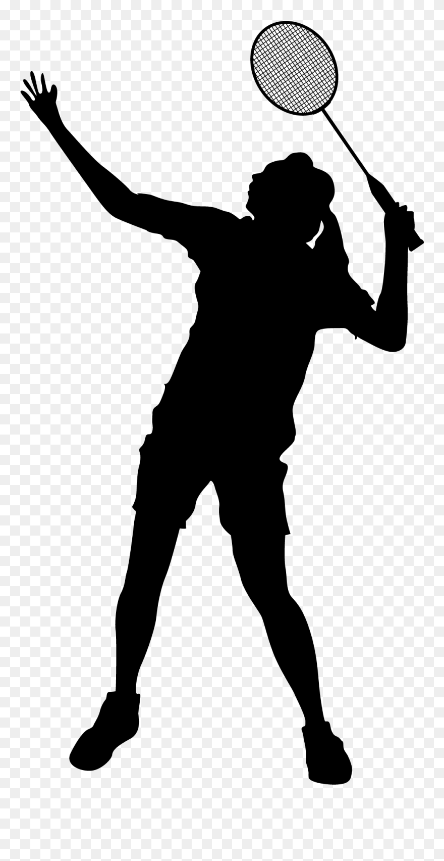 Badminton Download Clip Art - Badminton Silhouette - Png Download
