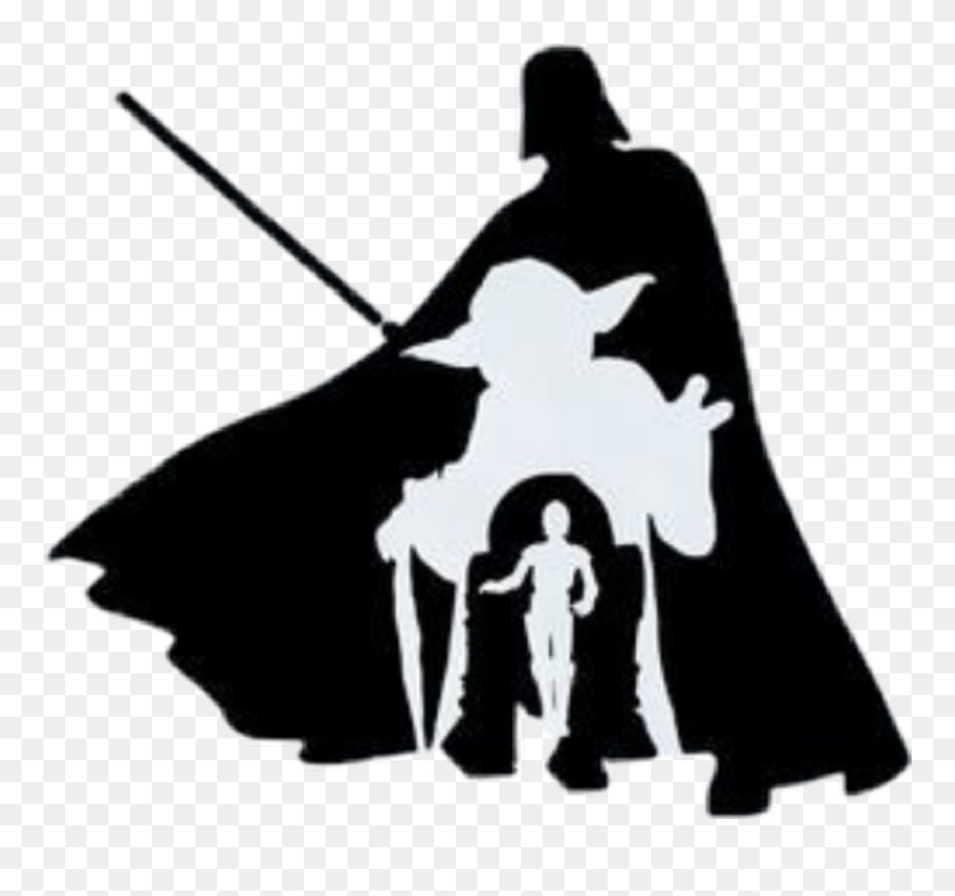 Transparent Darth Vader Silhouette - Silhouette Star Wars Clipart - Png Download