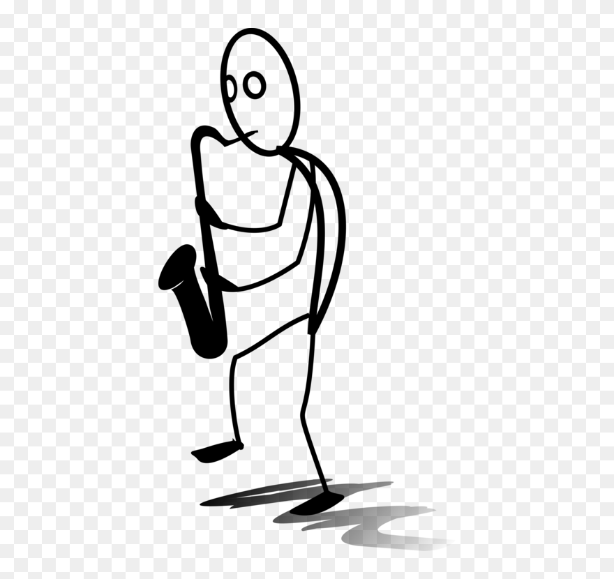 Stick Clipart Arm - Stick Man Playing Instrument - Png Download