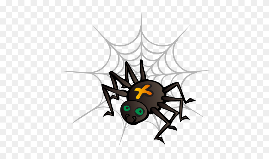 Spider Web Silhouette Halloween - Spider Web Vector Png Clipart