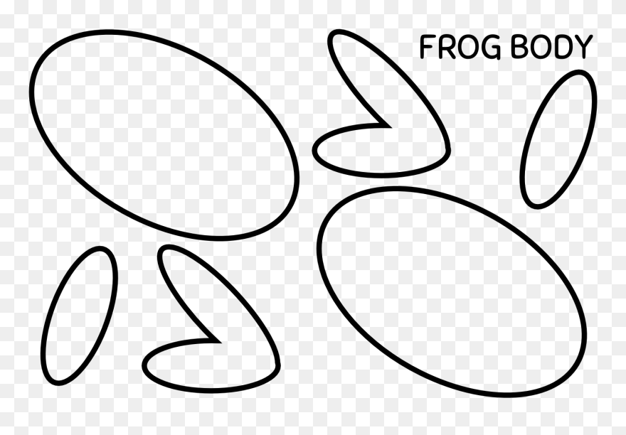 Amphibian Drawing Body Transparent Png Clipart Free - Frog Template Black And White