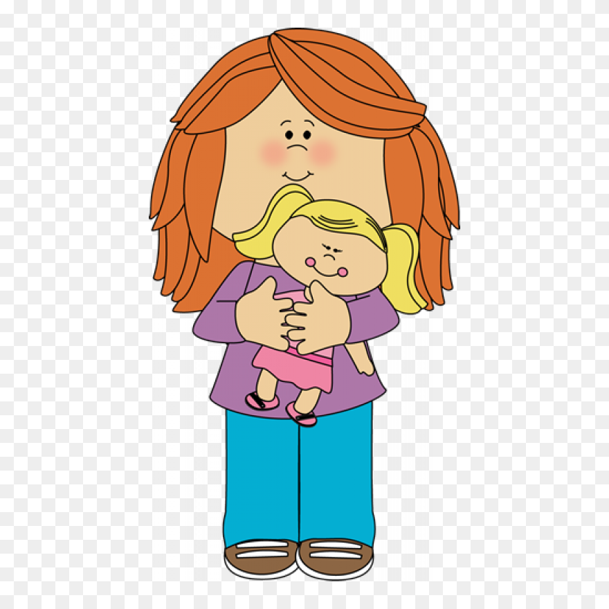 Para Doll Clipart Png Stock Little Girl Holding A Doll - Girl With A Doll Clipart Transparent Png