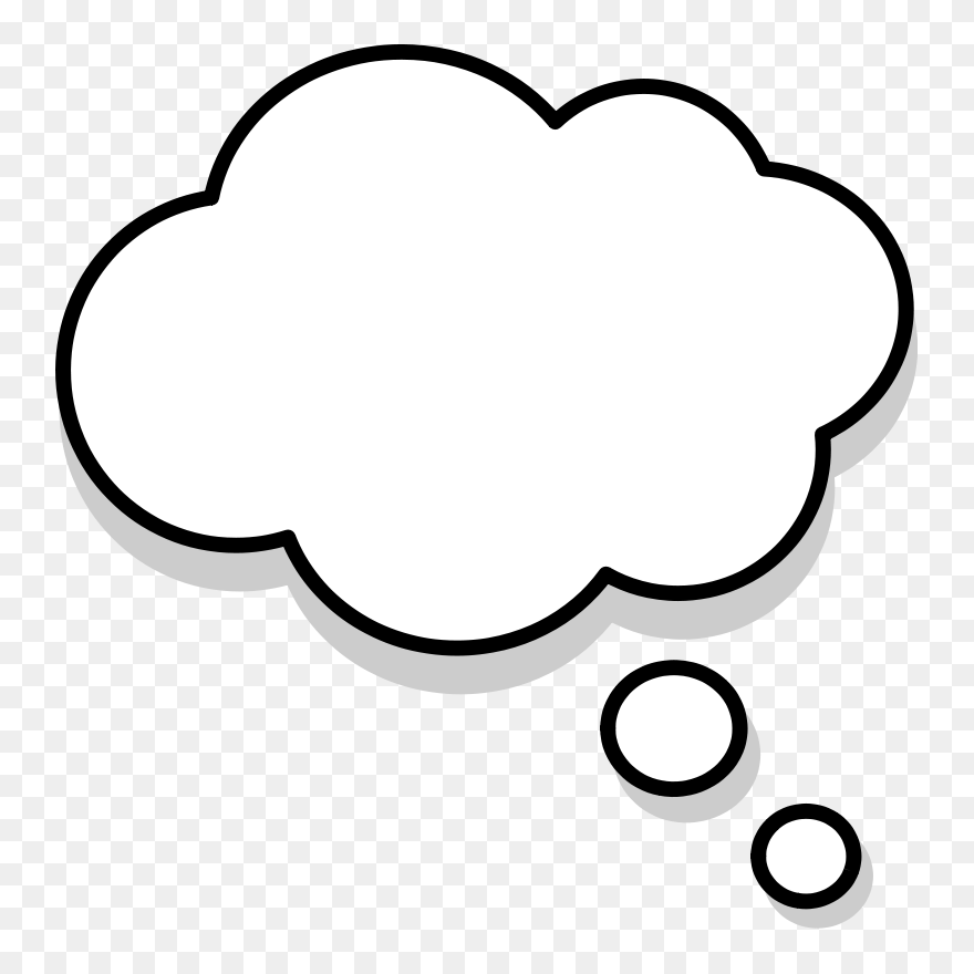 Thought Clip Art - Thinking Cloud Black Background - Png Download