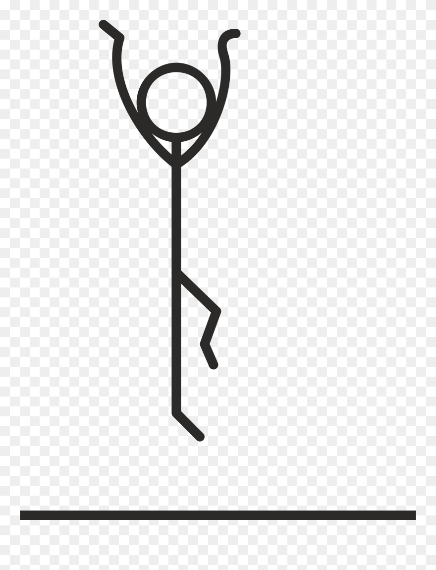 Stick Figure Jumping Clip Art - Stick Figure Jumping Clipart - Png Download