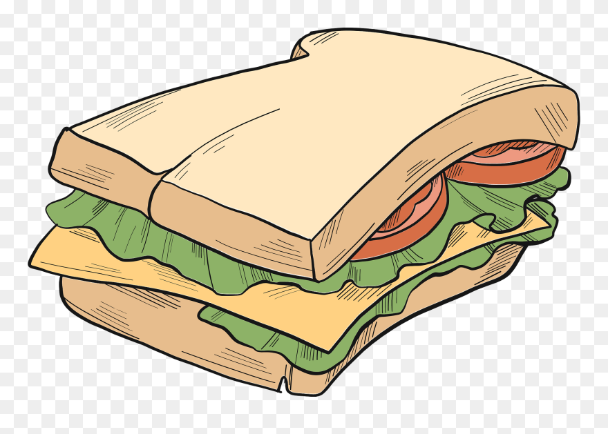 Sandwich Clipart - Fast Food - Png Download