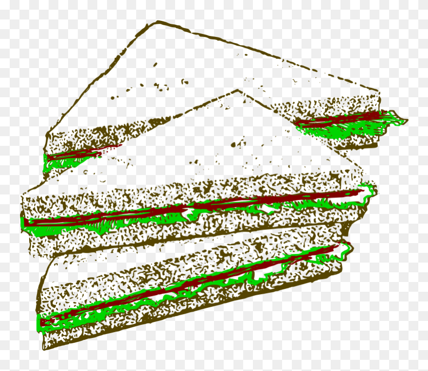 Clipart - Three Sandwiches - Sandwiches Drawing - Png Download
