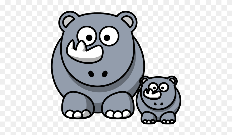 Picture Transparent Download Baby Rhino Clipart - Cartoon Rhino - Png Download