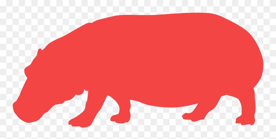 Hippopotamus Clipart Red - Hippopotamus - Png Download