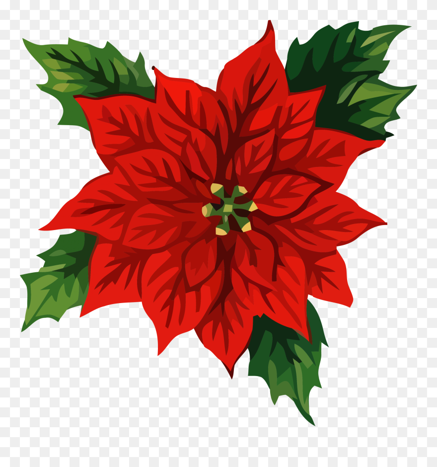 Christmas Front Flower Clipart Png - Christmas Holiday Clip Art Free Transparent Png