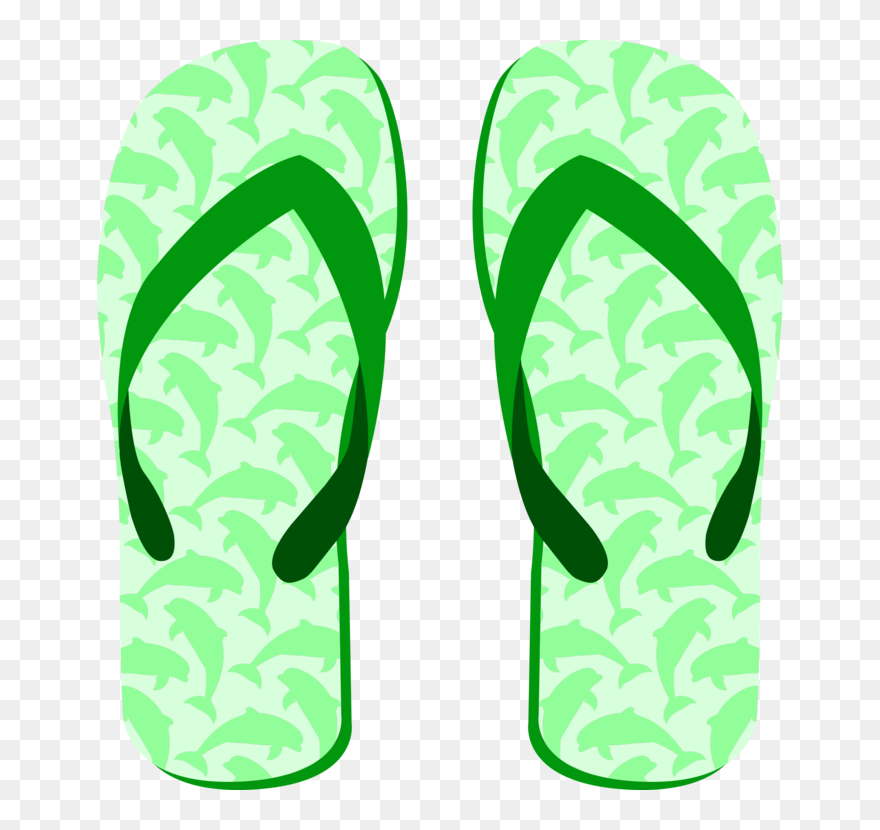 Sandal,area,grass - Green Flip Flops Clip Art - Png Download