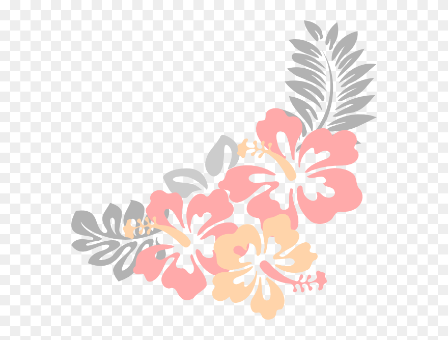 This Free Clip Arts Design Of Hibiscus Light Grey Png - Clip Art Hawiian Flowers Transparent Png