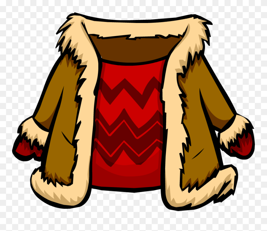 Red Suede Jacket Club Penguin Wiki Fandom Powered Wikia - Fur Coat Clipart - Png Download