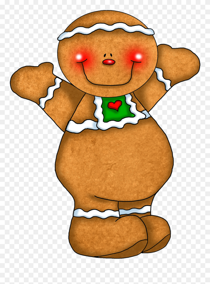 Cute Gingerbread December Clipart - Cute Christmas Gingerbread Man - Png Download