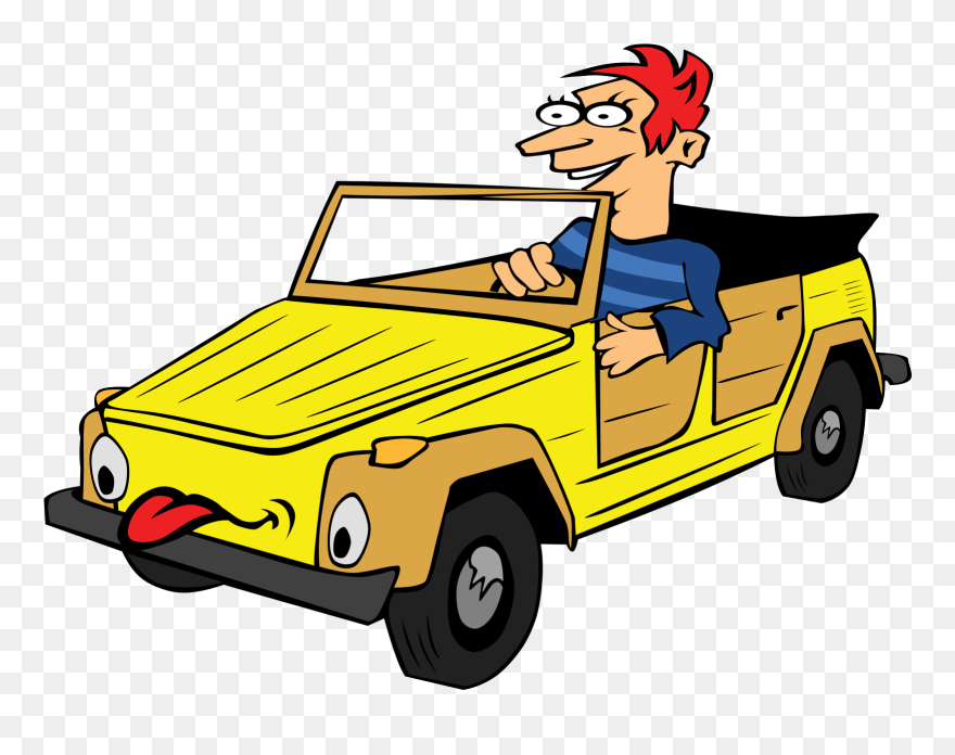 Boy Driving Car Cartoon Svg Clip Arts - Drive Off Phrasal Verb - Png Download