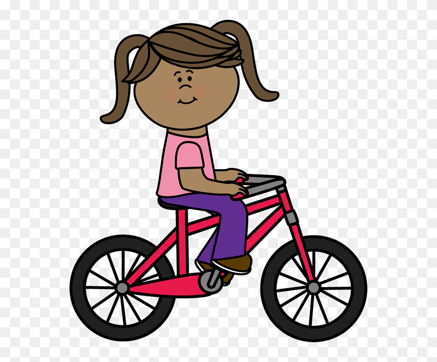Woman Driving Car Clipart Png Freeuse Bicycle Clipart - Clipart Girl Riding A Bike Transparent Png
