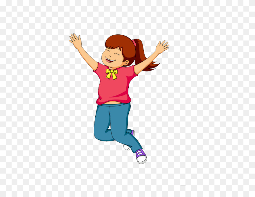 Jumping Clipart Backyard Fun, Jumping Backyard Fun - Girl Jumping Cartoon Png Transparent Png