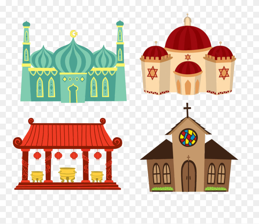 Leaving The House For School Clipart Clip Art Library - 4 Places Of Worship - Png Download