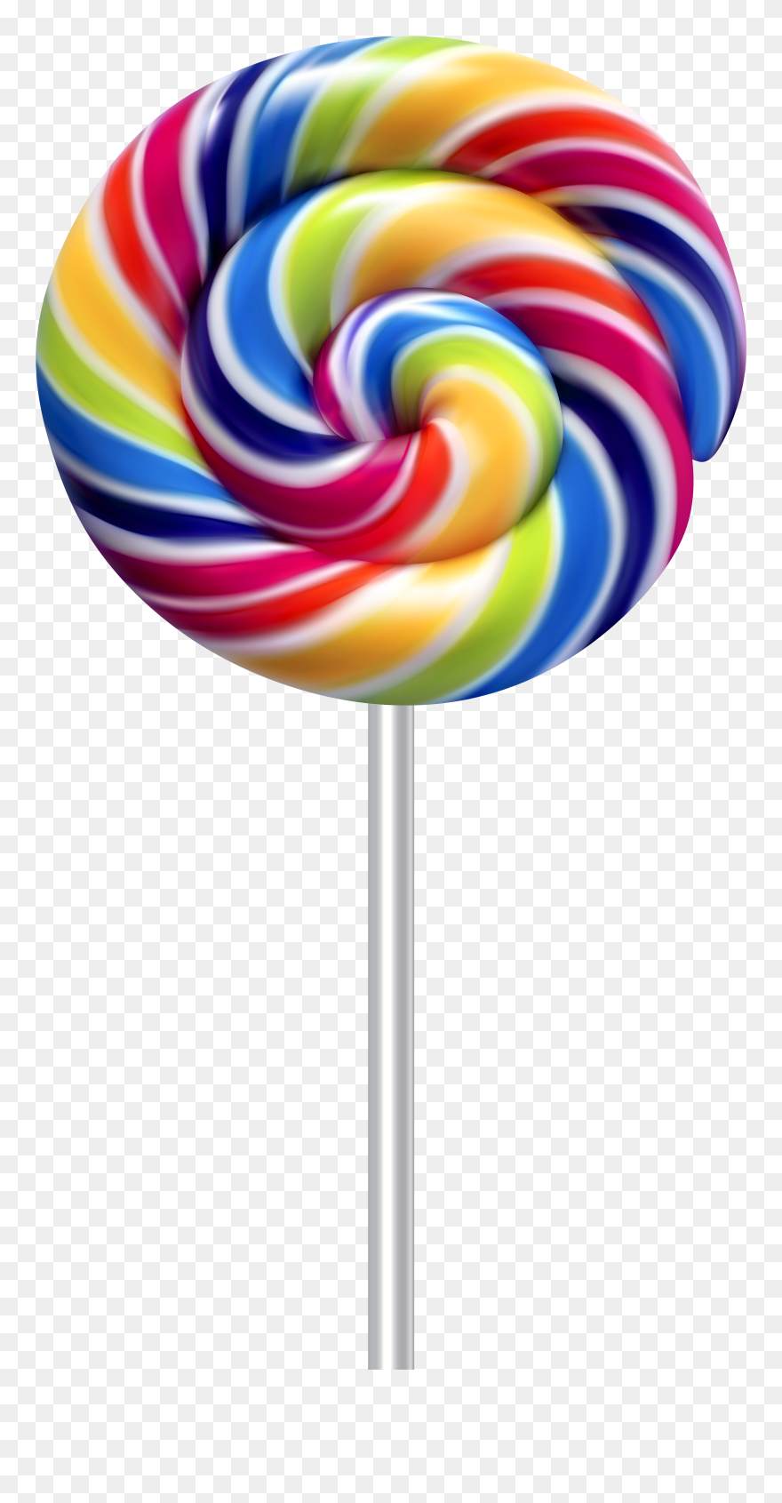 Multicolor Swirl Lollipop Transparent Clip Art - Transparent Lollipop Clipart - Png Download