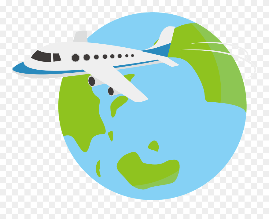 Earth Airliner Travel Clipart - Travel - Png Download