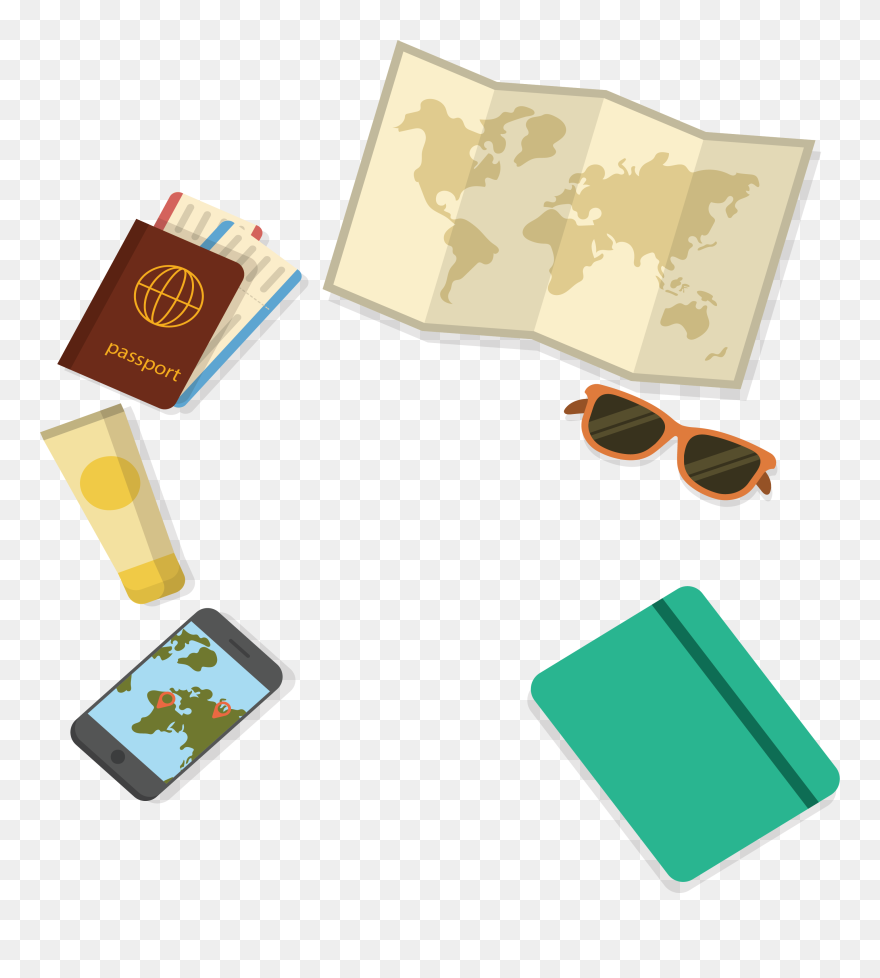 Transparent Passport Clipart - Travel Map Vector Png